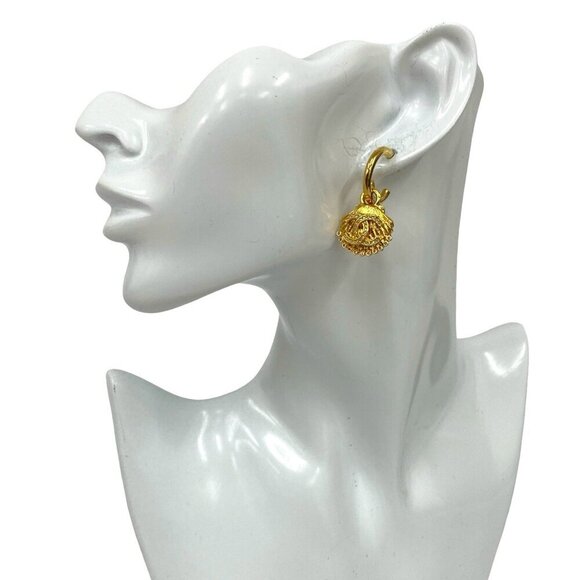 CHANEL Gold Logo Earrings